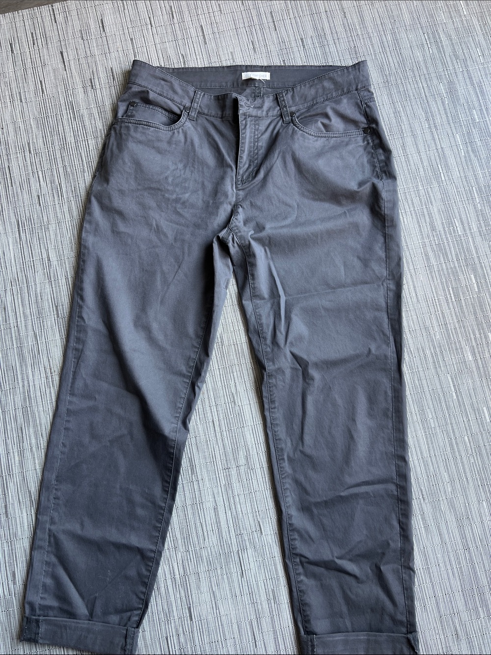 Eileen Fisher Charcoal Linen Blend Boyfriend  Easy chic/Effortless Pant